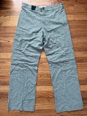 Authentic Marni Green Grid Check Wool Cargo Trousers Pants Size 36 (IT 50)